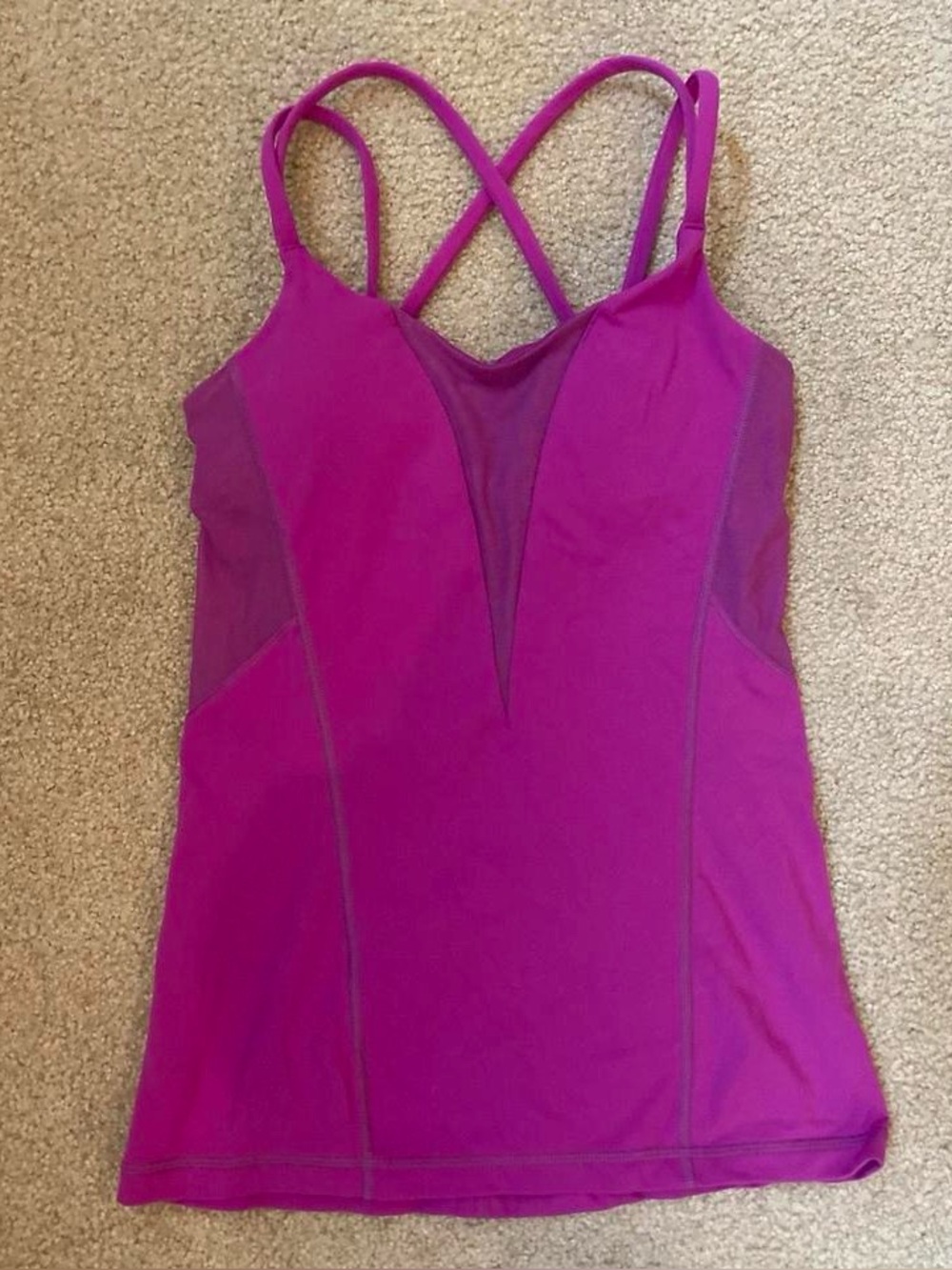 Purple & pink Fushia Lululemon workout tank top with built in bra